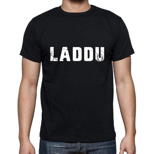 Laddu Mens Short Sleeve Round Neck T-Shirt 5 Letters Black Word 00006 - Casual
