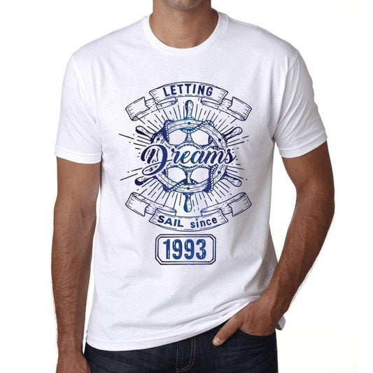 Letting Dreams Sail Since 1993 Mens T-Shirt White Birthday Gift 00401 - White / Xs - Casual