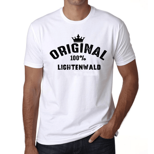 Lichtenwald 100% German City White Mens Short Sleeve Round Neck T-Shirt 00001 - Casual