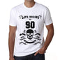 Life Begins At 90 Mens T-Shirt White Birthday Gift 00448 - White / Xs - Casual