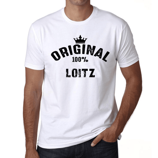 Loitz 100% German City White Mens Short Sleeve Round Neck T-Shirt 00001 - Casual