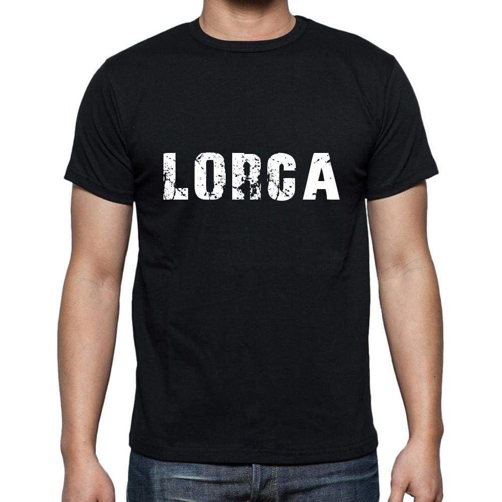 Lorca Mens Short Sleeve Round Neck T-Shirt 5 Letters Black Word 00006 - Casual