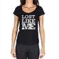 Lost Like Me Black Womens Short Sleeve Round Neck T-Shirt - Black / Xs - Casual