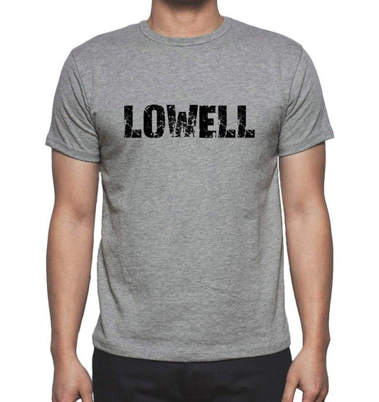 Lowell Grey Mens Short Sleeve Round Neck T-Shirt 00018 - Grey / S - Casual