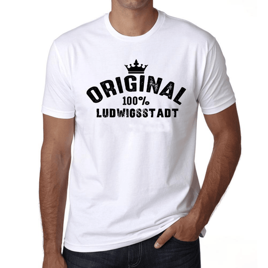 Ludwigsstadt 100% German City White Mens Short Sleeve Round Neck T-Shirt 00001 - Casual