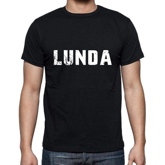 Lunda Mens Short Sleeve Round Neck T-Shirt 5 Letters Black Word 00006 - Casual