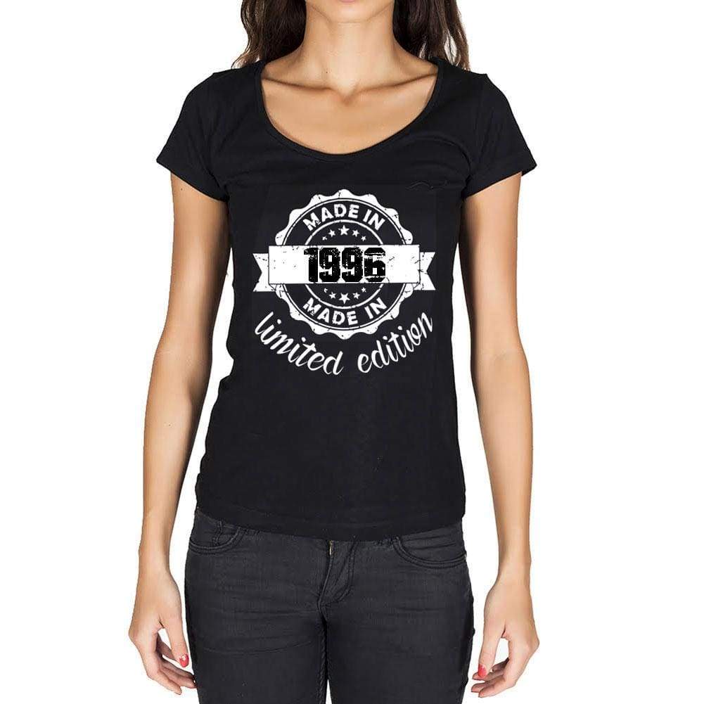 Made In 1996 Limited Edition Womens T-Shirt Black Birthday Gift 00426 - Black / Xs - Casual