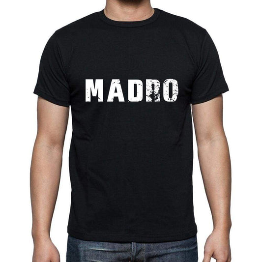 Madro Mens Short Sleeve Round Neck T-Shirt 5 Letters Black Word 00006 - Casual