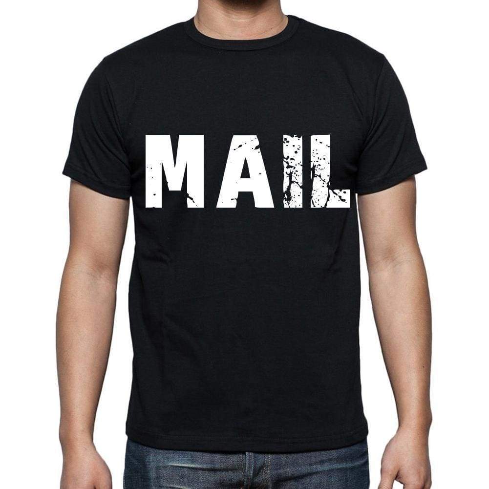 Mail Mens Short Sleeve Round Neck T-Shirt Black T-Shirt En