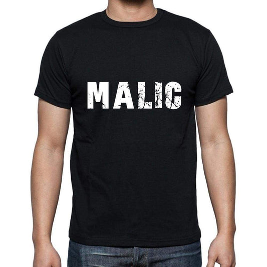 Malic Mens Short Sleeve Round Neck T-Shirt 5 Letters Black Word 00006 - Casual