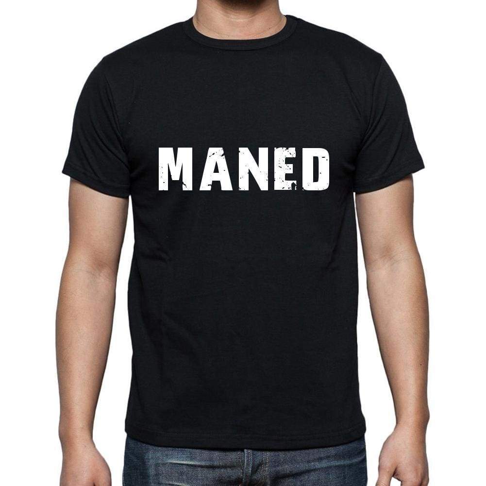 Maned Mens Short Sleeve Round Neck T-Shirt 5 Letters Black Word 00006 - Casual
