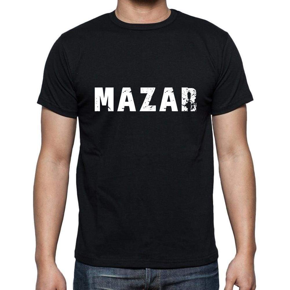 Mazar Mens Short Sleeve Round Neck T-Shirt 5 Letters Black Word 00006 - Casual