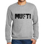 Mens Printed Graphic Sweatshirt Popular Words Mufti Grey Marl - Grey Marl / Small / Cotton - Sweatshirts