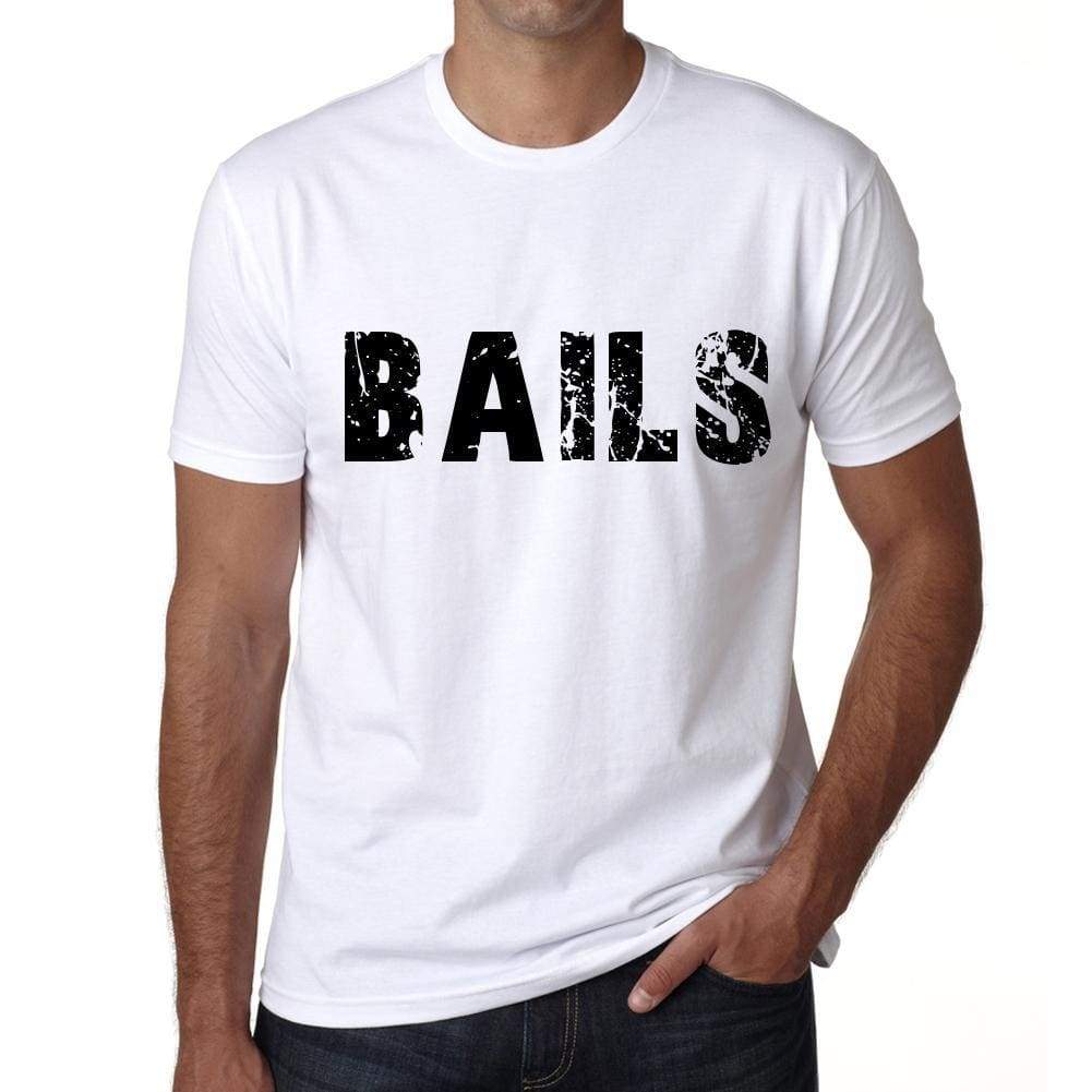 Mens Tee Shirt Vintage T Shirt Bails X-Small White 00561 - White / Xs - Casual