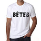 Mens Tee Shirt Vintage T Shirt Bêtes X-Small White 00561 - White / Xs - Casual