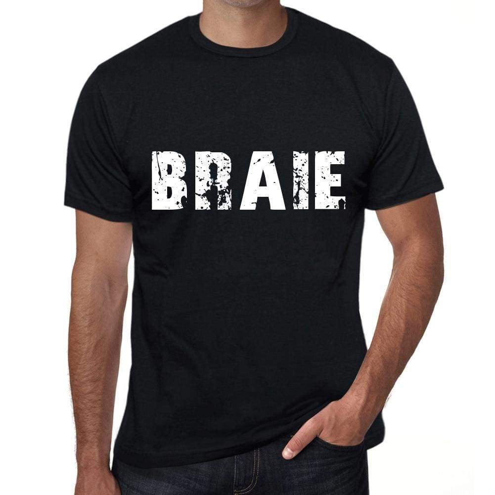 Mens Tee Shirt Vintage T Shirt Braie X-Small Black 00558 - Black / Xs - Casual