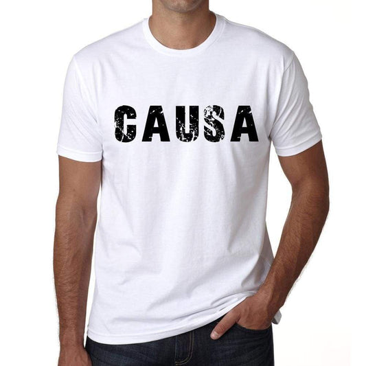 Mens Tee Shirt Vintage T Shirt Causa X-Small White 00561 - White / Xs - Casual