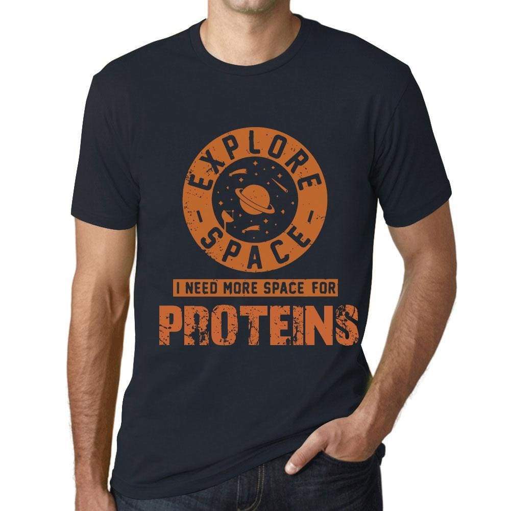 Mens Vintage Tee Shirt Graphic T Shirt I Need More Space For Proteins Navy - Navy / Xs / Cotton - T-Shirt