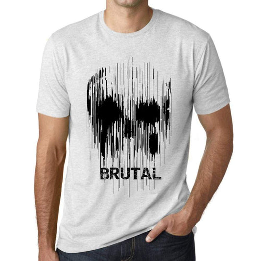 Mens Vintage Tee Shirt Graphic T Shirt Skull Brutal Vintage White - Vintage White / Xs / Cotton - T-Shirt