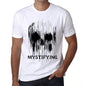 Mens Vintage Tee Shirt Graphic T Shirt Skull Mystifying White - White / Xs / Cotton - T-Shirt