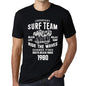 Mens Vintage Tee Shirt Graphic T Shirt Surf Team 1980 Deep Black - Deep Black / Xs / Cotton - T-Shirt