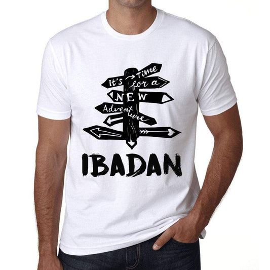 Mens Vintage Tee Shirt Graphic T Shirt Time For New Advantures Ibadan White - White / Xs / Cotton - T-Shirt