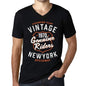 Mens Vintage Tee Shirt Graphic V-Neck T Shirt Genuine Riders 1970 Black - Black / S / Cotton - T-Shirt