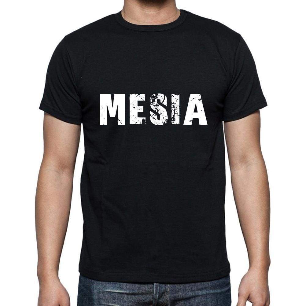Mesia Mens Short Sleeve Round Neck T-Shirt 5 Letters Black Word 00006 - Casual