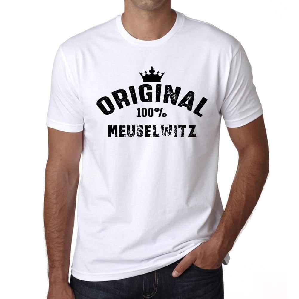 Meuselwitz 100% German City White Mens Short Sleeve Round Neck T-Shirt 00001 - Casual