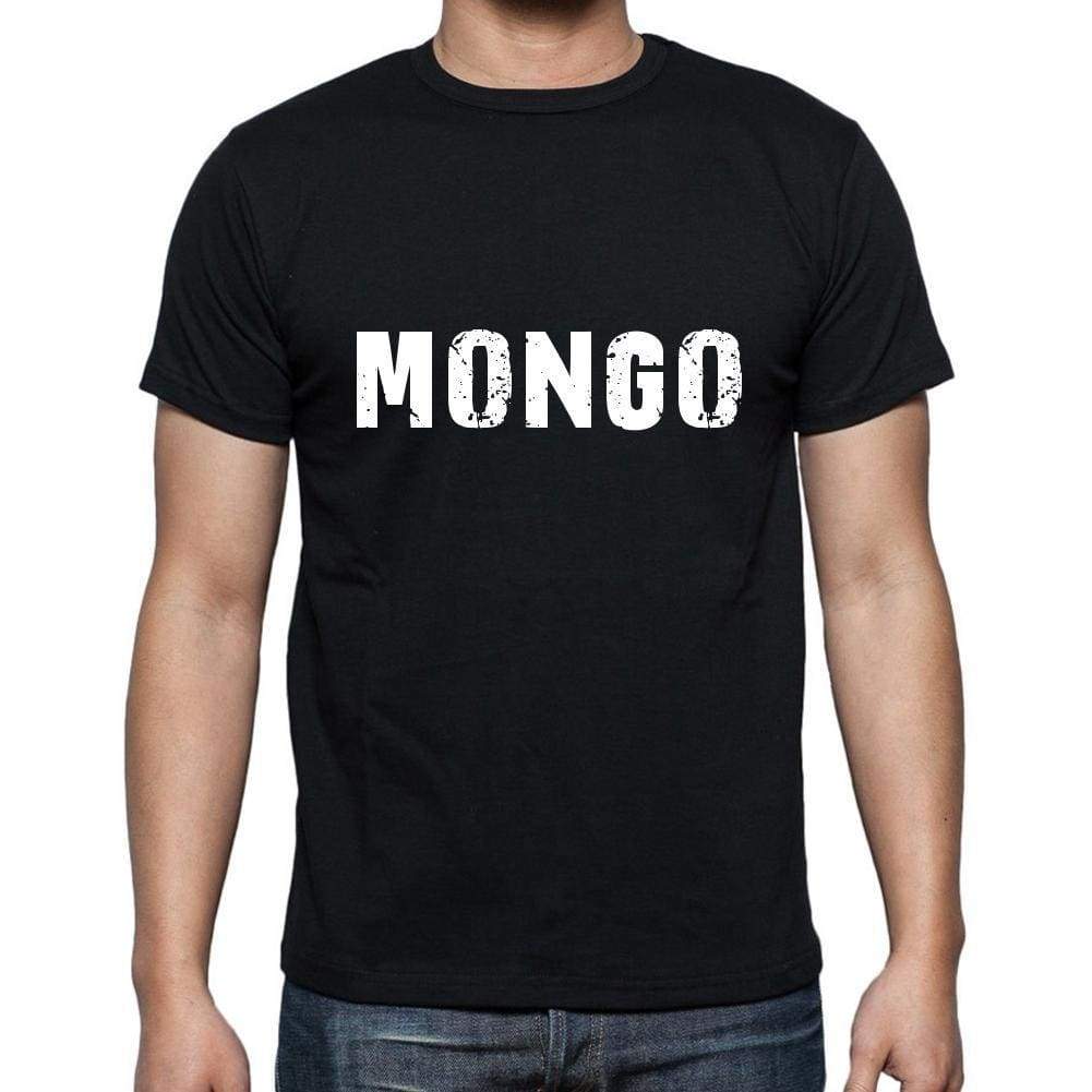 Mongo Mens Short Sleeve Round Neck T-Shirt 5 Letters Black Word 00006 - Casual