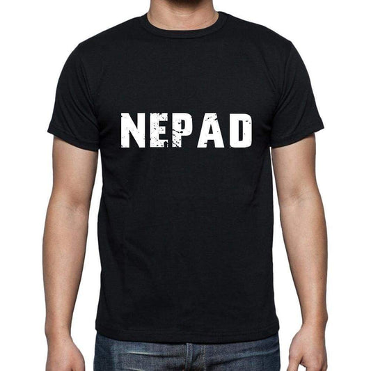 Nepad Mens Short Sleeve Round Neck T-Shirt 5 Letters Black Word 00006 - Casual