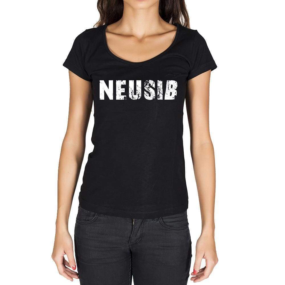 Neusiß German Cities Black Womens Short Sleeve Round Neck T-Shirt 00002 - Casual