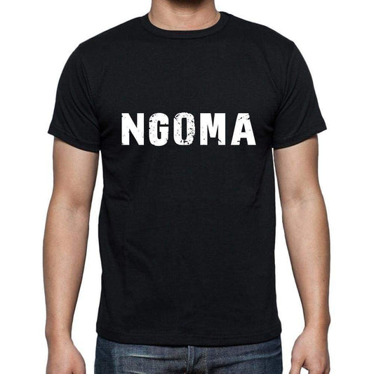 Ngoma Mens Short Sleeve Round Neck T-Shirt 5 Letters Black Word 00006 - Casual