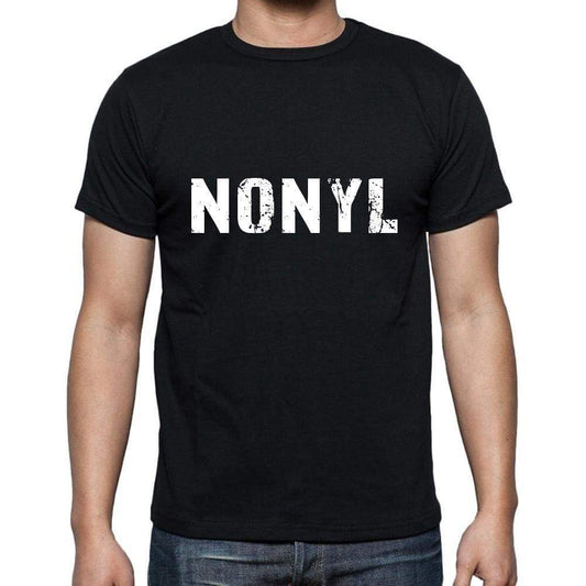 Nonyl Mens Short Sleeve Round Neck T-Shirt 5 Letters Black Word 00006 - Casual