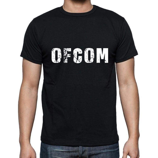 Ofcom Mens Short Sleeve Round Neck T-Shirt 5 Letters Black Word 00006 - Casual
