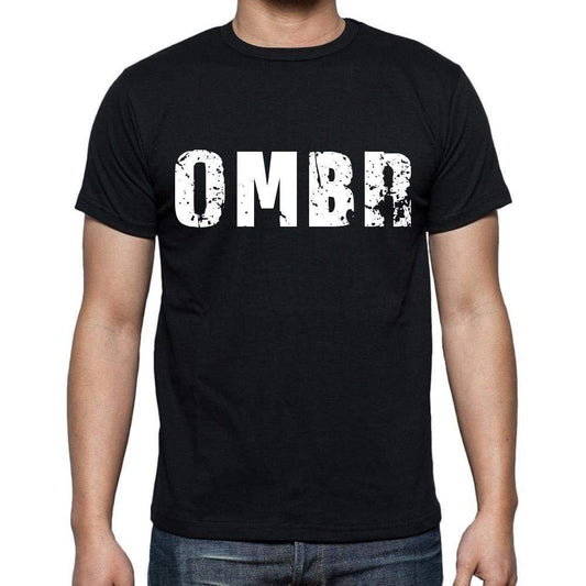 Ombr Mens Short Sleeve Round Neck T-Shirt 4 Letters Black - Casual