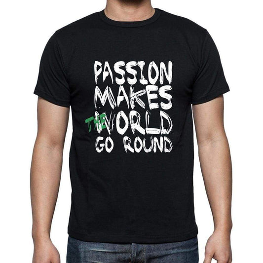 Passion World Goes Round Mens Short Sleeve Round Neck T-Shirt 00082 - Black / S - Casual