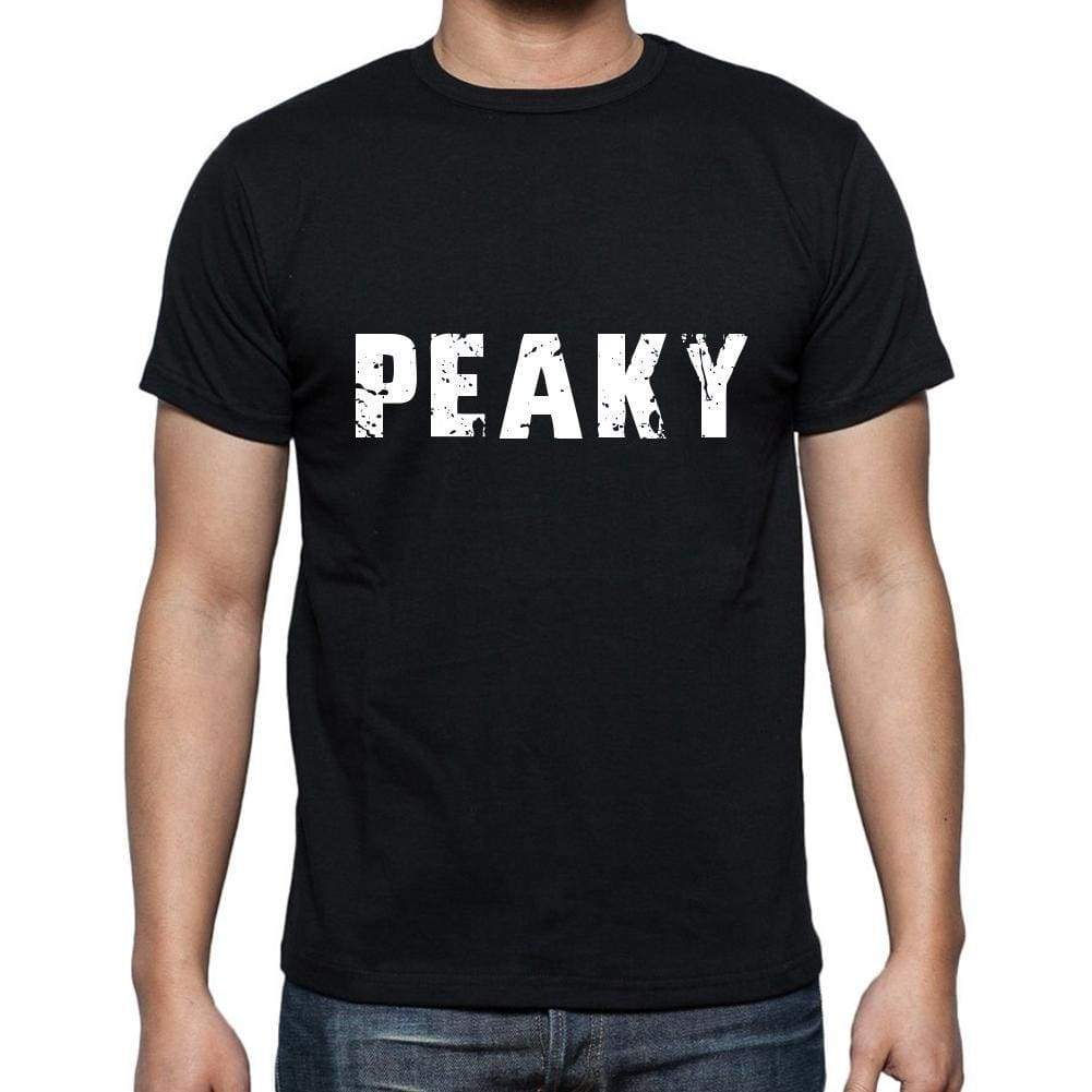 Peaky Mens Short Sleeve Round Neck T-Shirt 5 Letters Black Word 00006 - Casual
