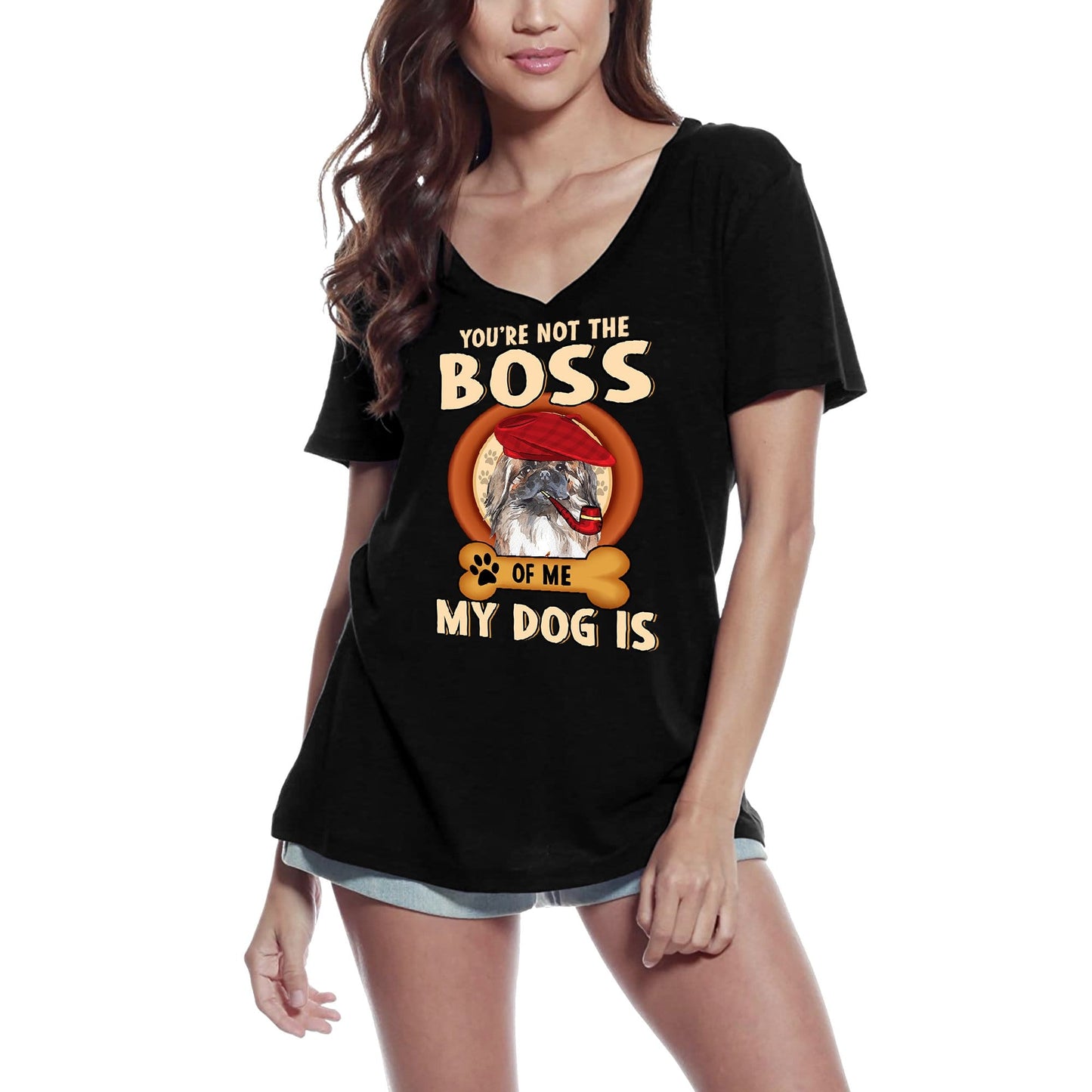 ULTRABASIC Women's T-Shirt Pekingese Cute Dog Lover - Short Sleeve Tee Shirt Quote Tops