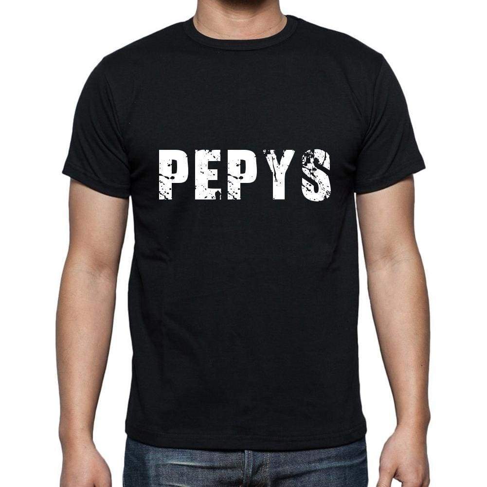 Pepys Mens Short Sleeve Round Neck T-Shirt 5 Letters Black Word 00006 - Casual
