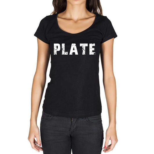 Plate German Cities Black Womens Short Sleeve Round Neck T-Shirt 00002 - Casual