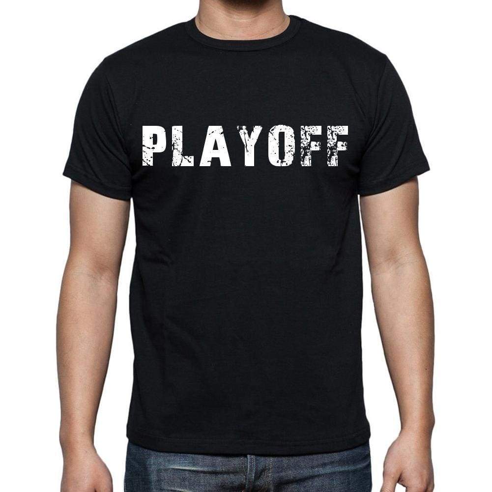 Playoff White Letters Mens Short Sleeve Round Neck T-Shirt 00007