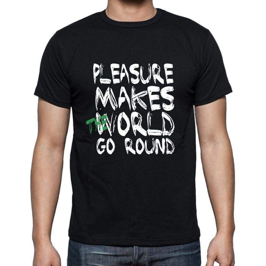 Pleasure World Goes Round Mens Short Sleeve Round Neck T-Shirt 00082 - Black / S - Casual