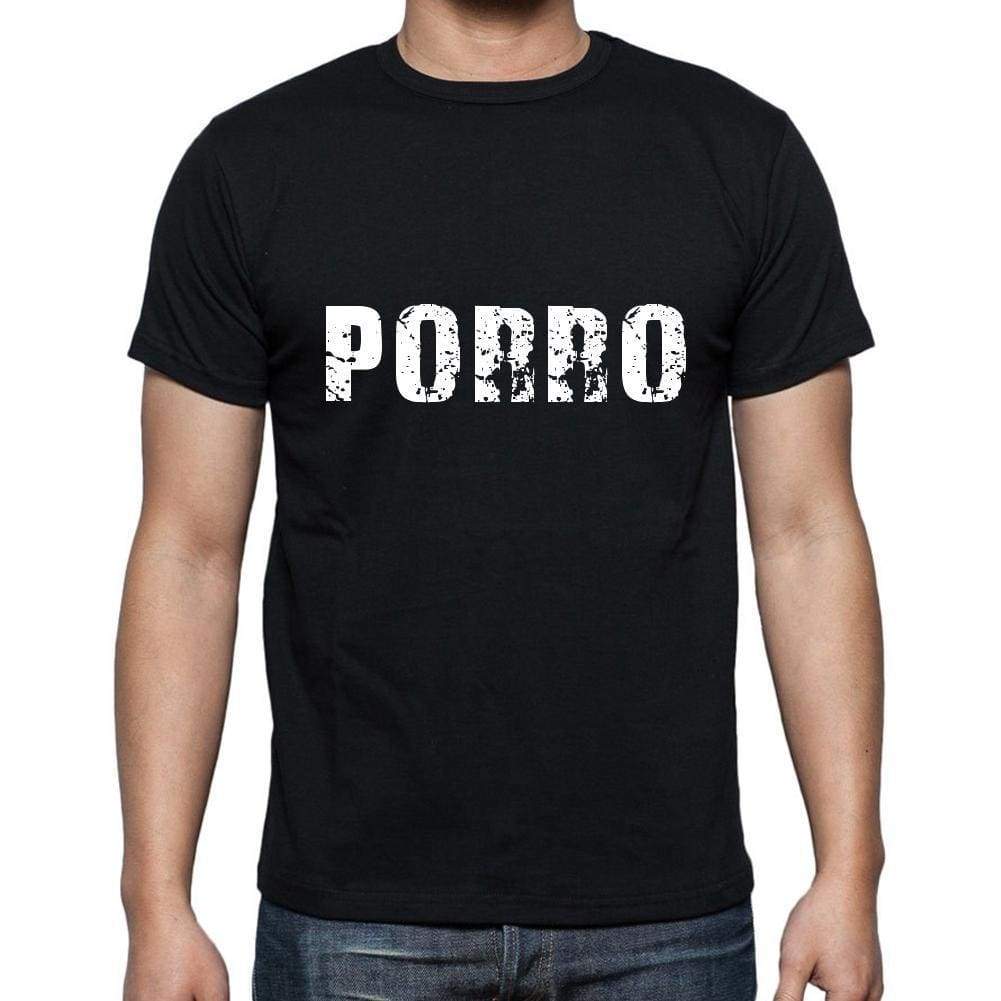 Porro Mens Short Sleeve Round Neck T-Shirt 5 Letters Black Word 00006 - Casual