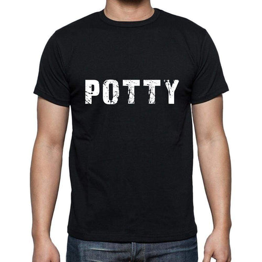 Potty Mens Short Sleeve Round Neck T-Shirt 5 Letters Black Word 00006 - Casual