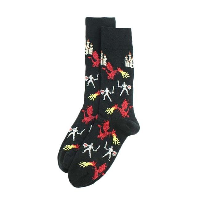 Creative Food Animal Socks Combed Cotton Funny Socks Men Novelty Design Plane Dinosaur Crew Skateboard Socks Calcetines Hombre