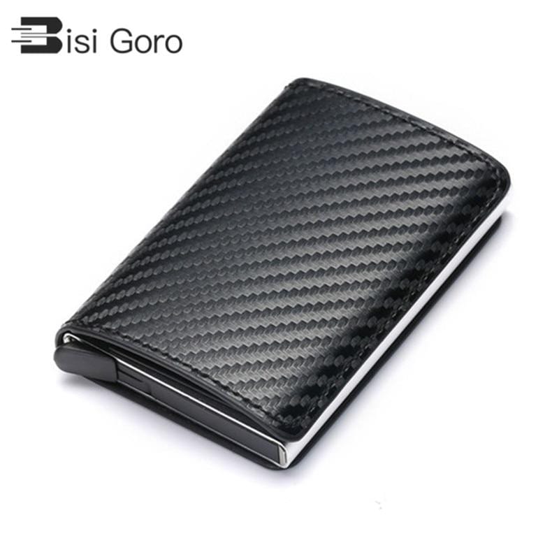 Business ID Credit Card Holder Men and Women Metal RFID Vintage Aluminium Box PU Leather Card Wallet Note Carb-Card Holder-Ultrabasic