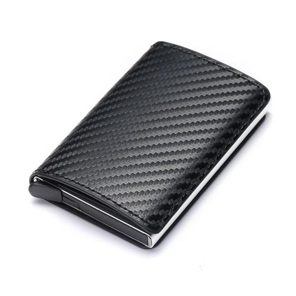 Business ID Credit Card Holder Men and Women Metal RFID Vintage Aluminium Box PU Leather Card Wallet Note Carb-Card Holder-Ultrabasic