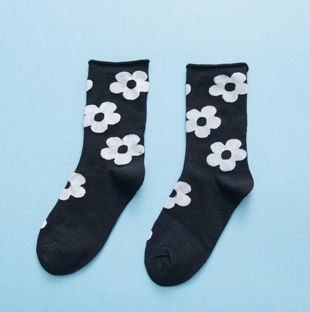 Japanese Korean Style Cartoon Flower Cute Socks Women Streetwear Skate Harajuku Kawaii Socks Autumn 38