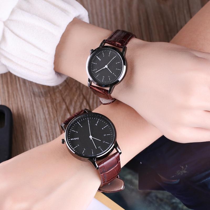 Fashion Couple Watch Set Leather Quartz Top Brands Women Watches Casual Sports Wrist Watch Men Clock Reloj Mujer